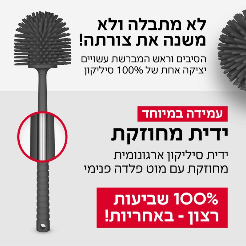 מברשת אסלה אנטי-בקטריאלית שחורה טירולר TYROLER