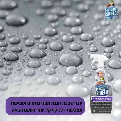 תרסיס לניקוי, הברקה והגנת ננו על משטחי מתכת ונירוסטה  - Invisible shield