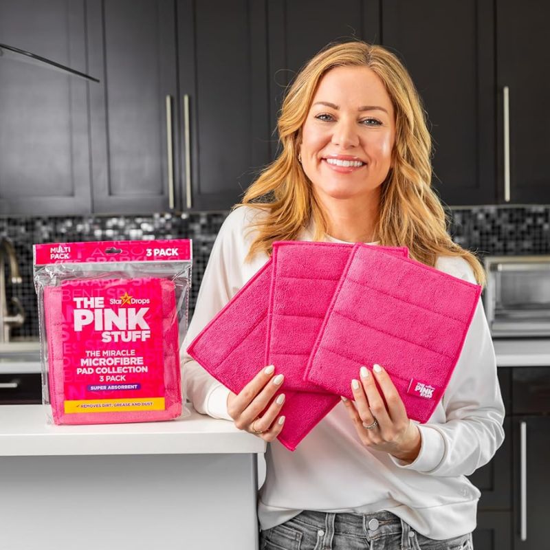 The Pink Stuff פדי מיקרופייבר רב פעמיים מארז 3 יחידות