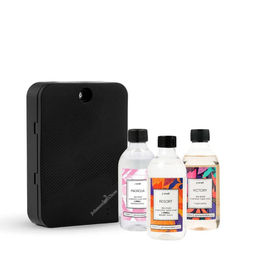 מפיץ ריח שחור J-SMELL + מילוי אולטרסוניק פרימיום אחד לבחירה 330 מ"ל