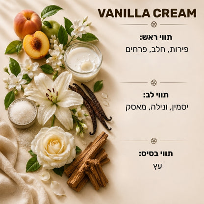 מילוי למפיץ ריח פרימיום 200 מ"ל בריח וונילה VANILLA CREAM